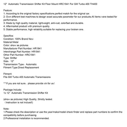 12" GM Turbo 400 TH400 Cambio automatico con montaggio a pavimento HRC1941