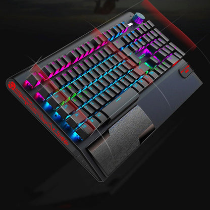Tastiera meccanica K1000 cablata con 104 tasti e interruttori rossi per PC Chroma RGB con poggiapolsi