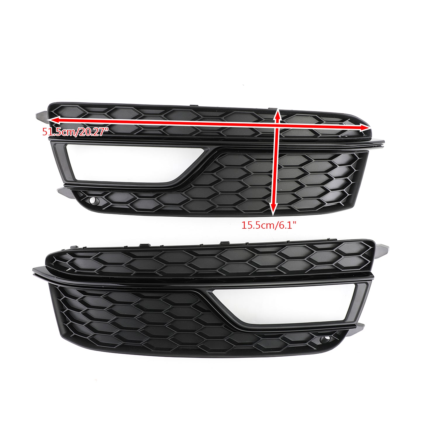 Pair Front Fog Lamp Black Trim Grills Grill Per AUDI A5 S-Line S5 2013-2016