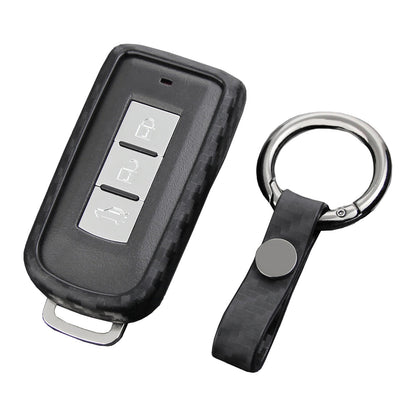Custodia in similpelle e silicone per chiave auto con fibbia per Mitsubishi
