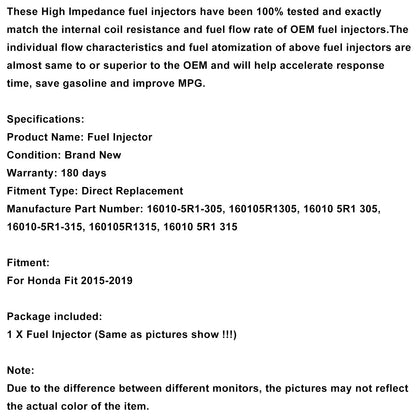 Iniettore di carburante Honda 1.5L 2015-2019 16010-5R1-315