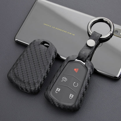 Custodia in pelle e silicone per chiave auto con fibbia per Cadillac