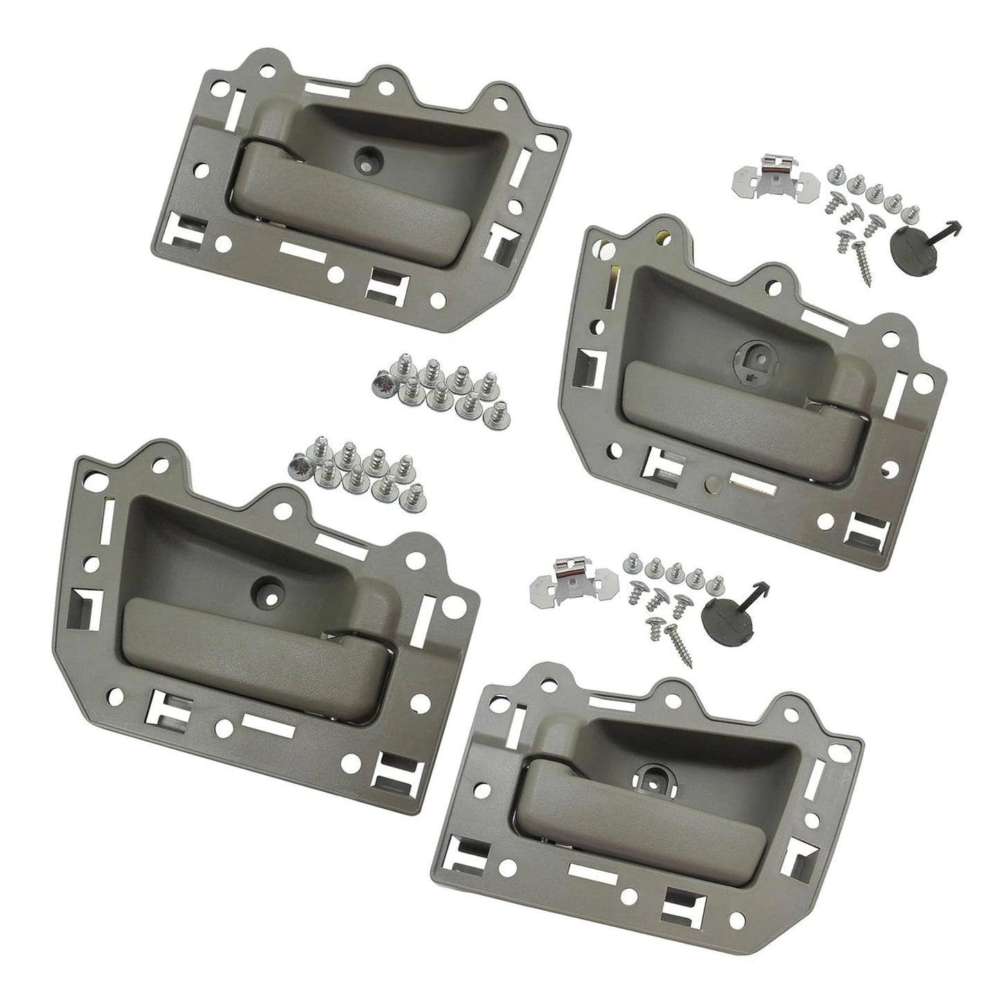 4 pezzi Maniglia interna porta anteriore posteriore sinistra e destra grigia per Jeep Grand Cherokee 2005-2011