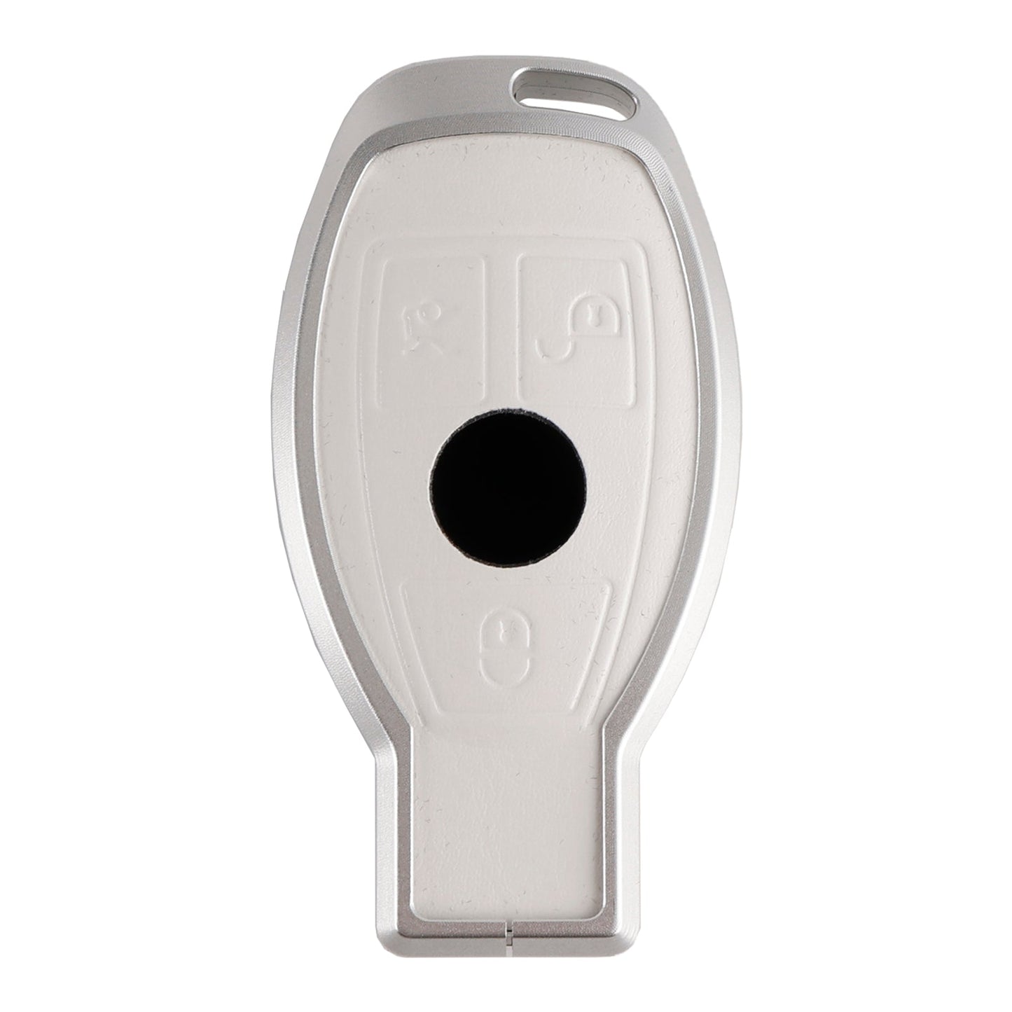 Custodia in pelle, lega, alluminio e TPU per chiave auto Benz GLC GLK CLS, colore bianco