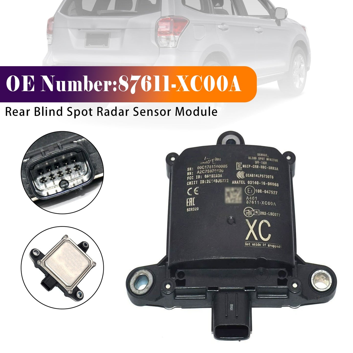 Modulo sensore radar per angolo cieco posteriore per Subaru Forester 2017-2019, codice 87611-XC00A