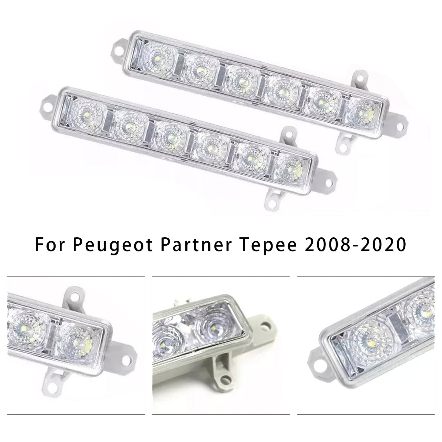Coppia di fendinebbia diurni a LED per Citroen C3 Berlingo Peugeot 9802795580