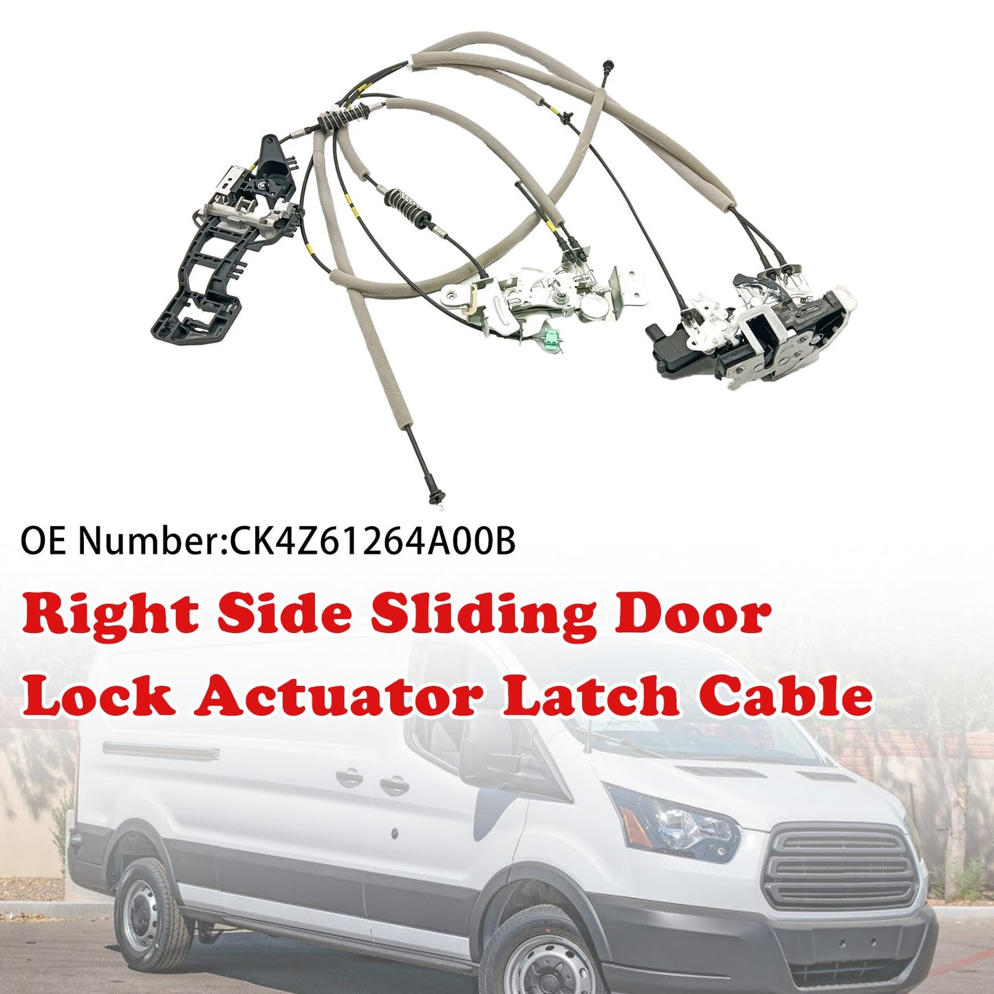 2018-2020 Per Ford Transit-150/250/350/350 HD/Thomas Transit Liner (con serrature manuali) Attuatore serratura porta scorrevole destra CK4Z61264A00D