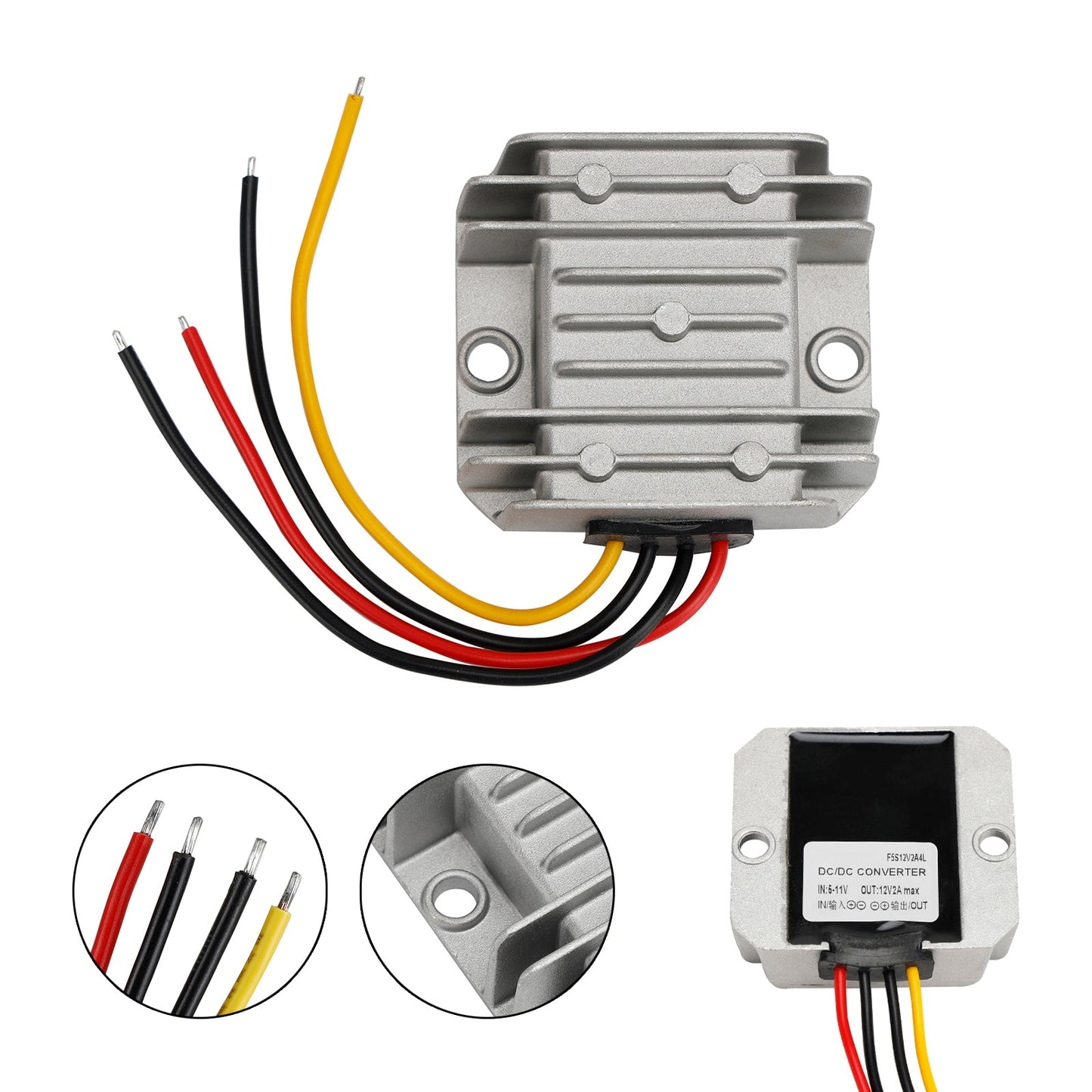 Convertitore di alimentazione step-up DC-DC da 6 V a 12 V 2 A 24 W, regolatore impermeabile