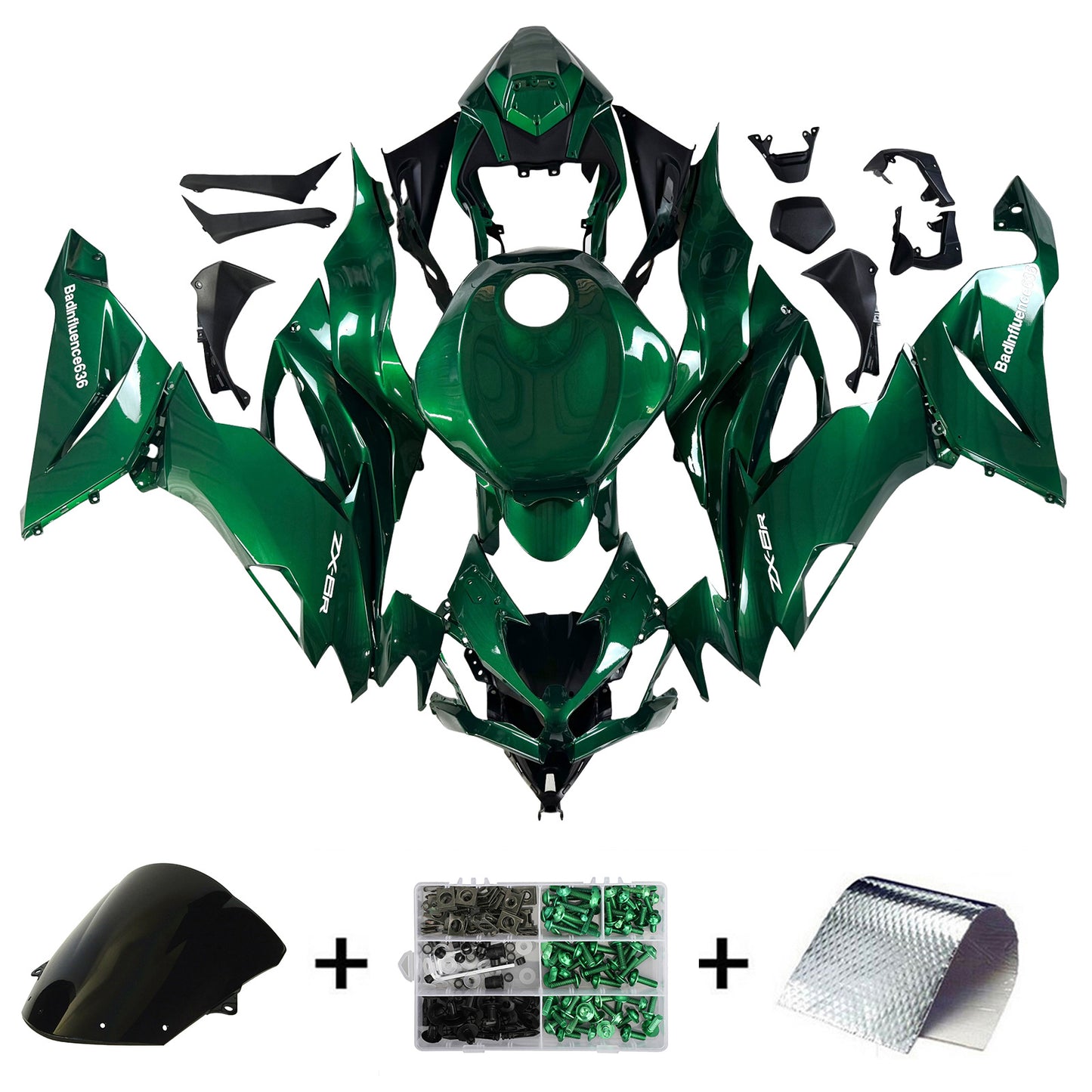 Kit carena carrozzeria in plastica ABS adatta per Kawasaki ZX6R 2019-2023