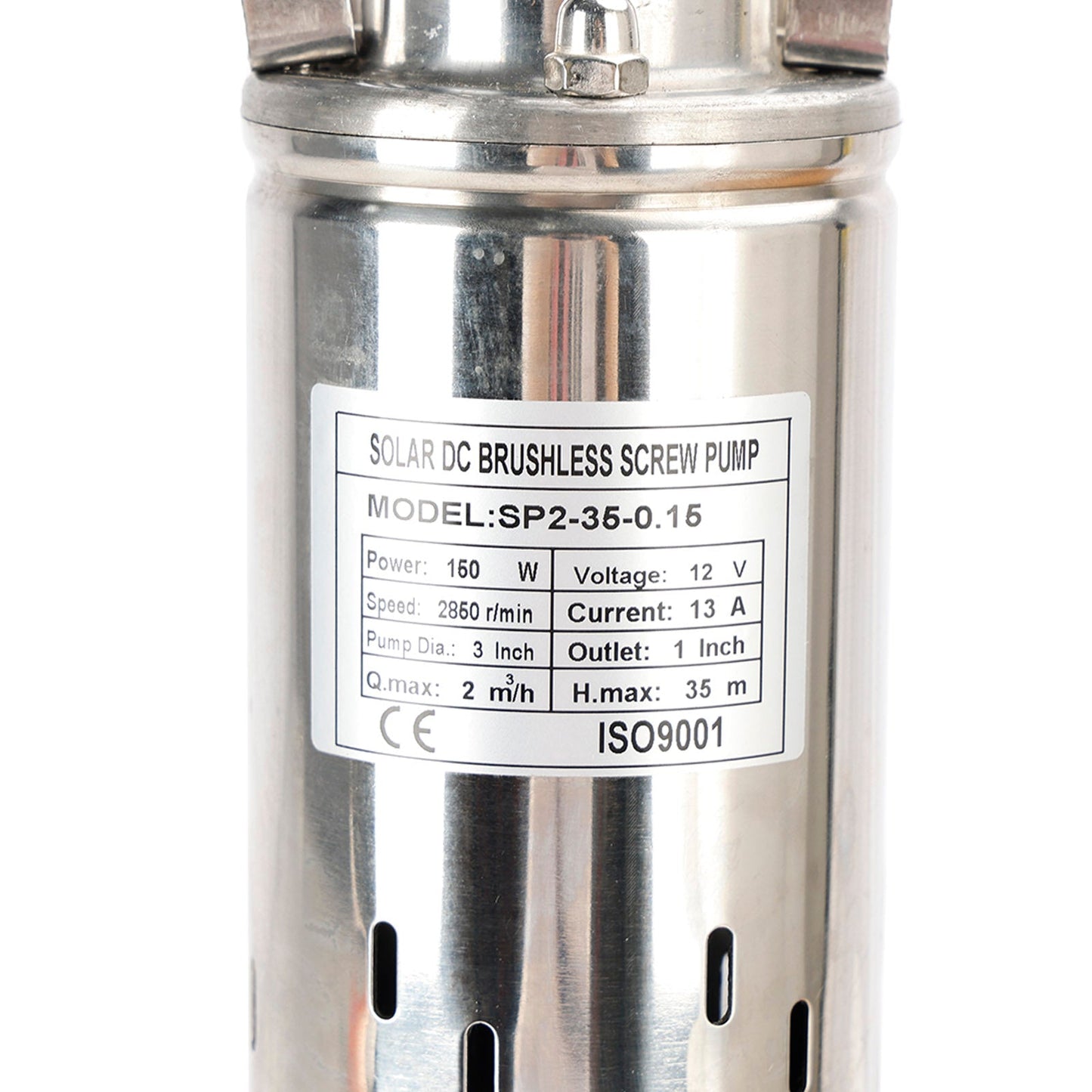 Pompa ad acqua sommergibile solare del foro del pozzo profondo di 3" 12V 150W MPPT incorporato