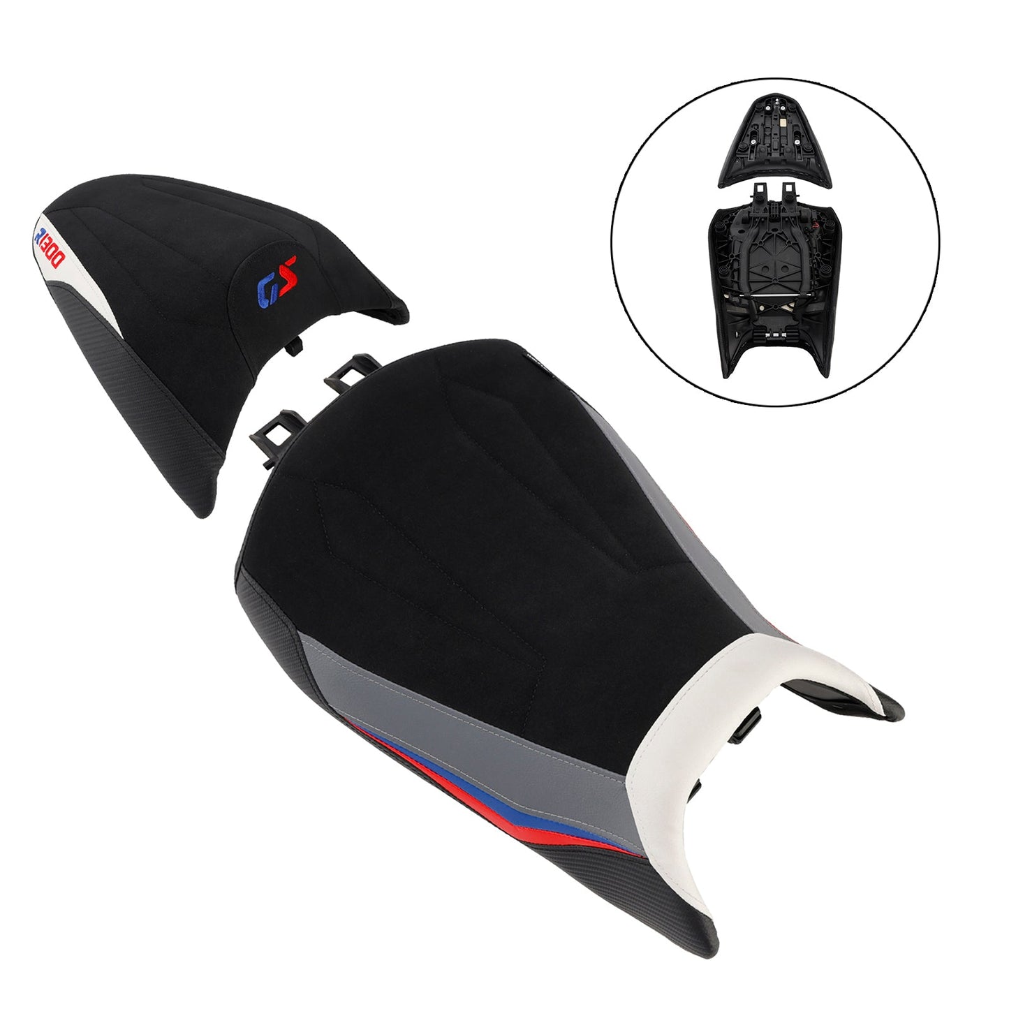 2024-2025 Per BMW R1300GS R 1300 GS Kit sedili conducente e passeggero R 1300 GS Cuscino posteriore bianco