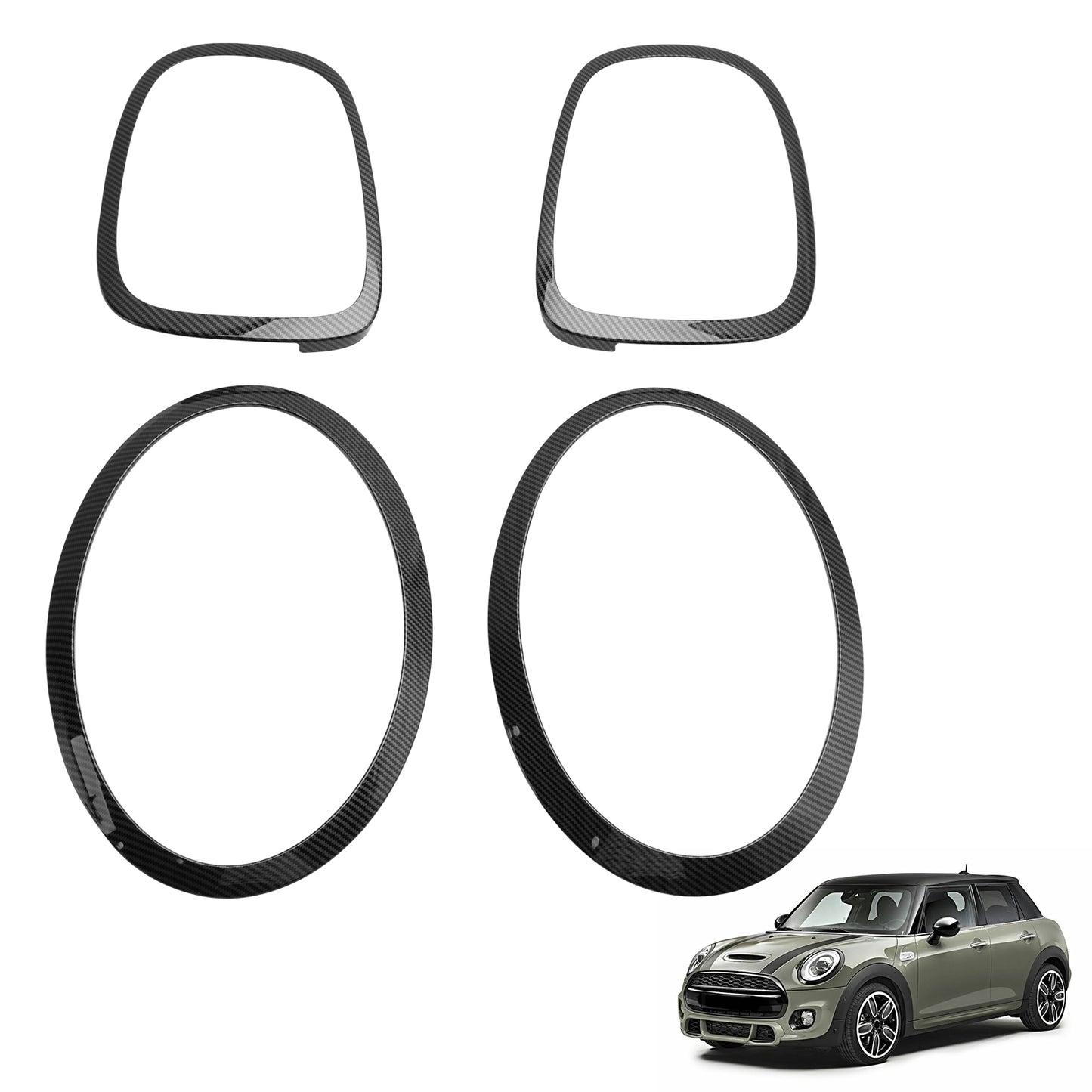 Set di anelli per castone surround con rivestimento per fanale posteriore da 4 pezzi per MINI F55 F56 F57