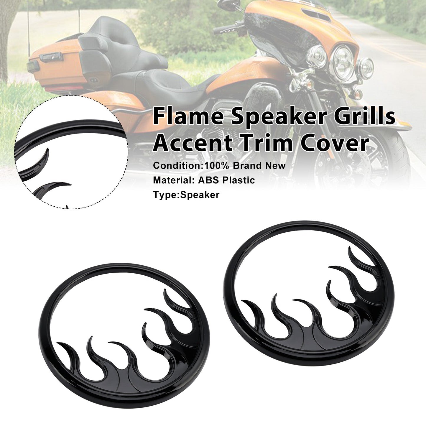Griglie per altoparlanti Flame Accent Trim Cover per Touring Electra Glide Ultra Classic