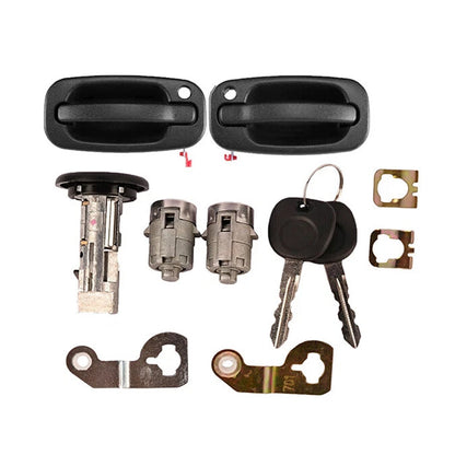 Maniglia esterna per porta e set di 2 serrature per porta e 2 chiavi uguali per GM Chevy 2001-2006