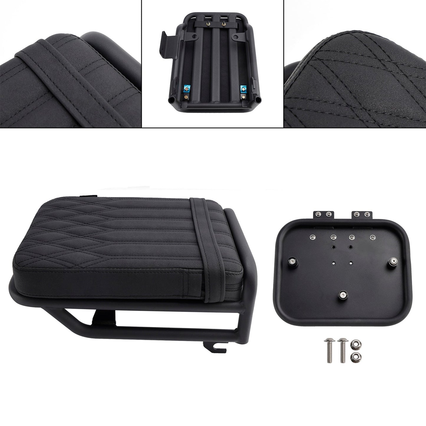 Kit Huntercub 2020-2023 per Honda CT125, con staffa per borse laterali e cuscino per sella posteriore, colore marrone.