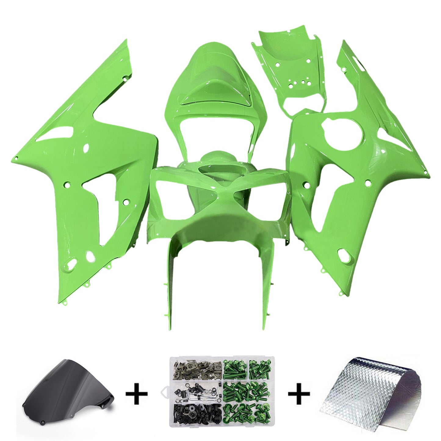 Kit carenatura iniezione in plastica ABS adatto per Kawasaki ZX6R 636 2003-2004