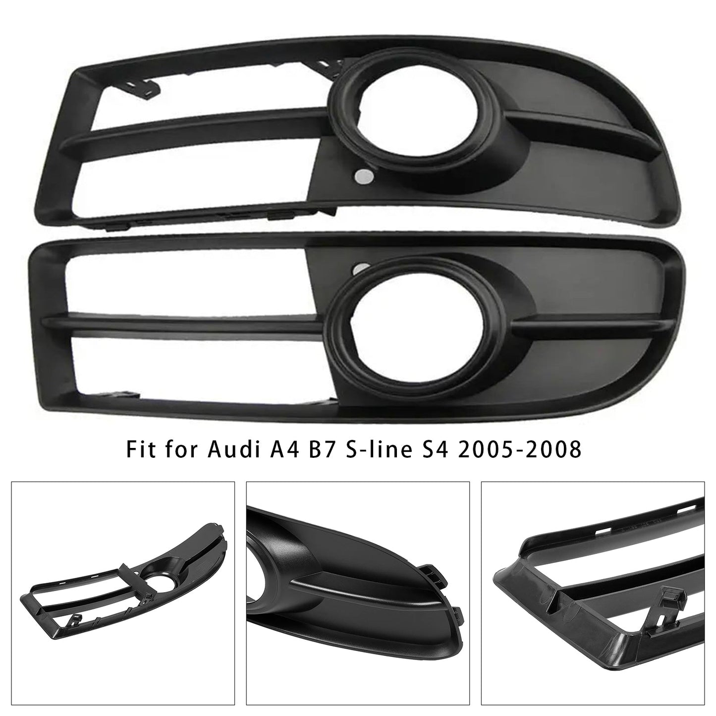 Audi A4 B7 S-Line S4 2005-2008, 1 paio di griglie di copertura fendinebbia paraurti anteriore, 8E0807681F