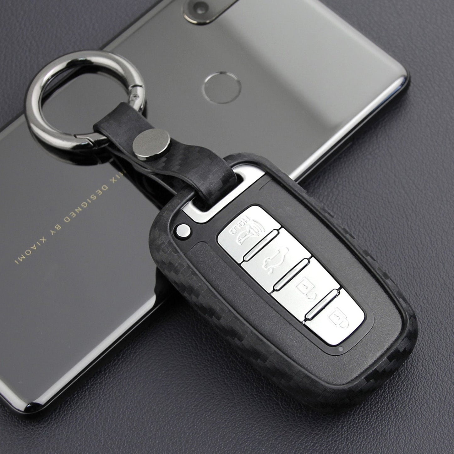 Custodia in pelle e silicone per chiave auto con fibbia per Hyundai e Smart (vecchie e vecchie)
