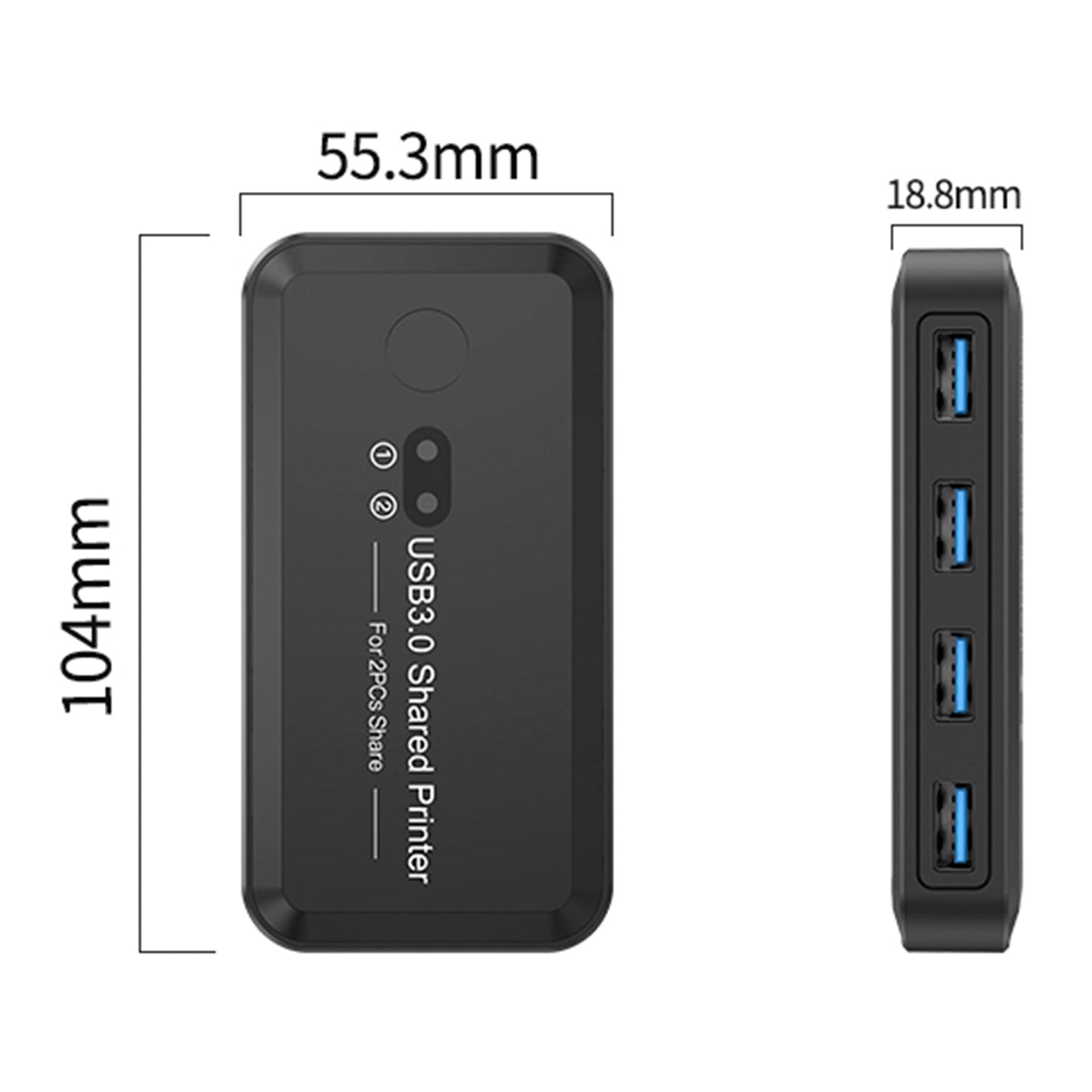 Dispositivo di condivisione stampante con switch USB 3.0 a 2 ingressi e 4 uscite, condivisione di due computer