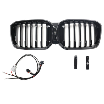 Griglia a rene paraurti anteriore nero lucido BMW X3 G01 X4 G02 2022-2025 con foro per telecamera