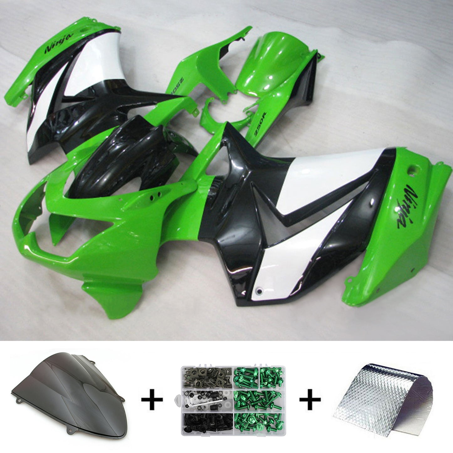 Kit di carenatura Bodywork Plastic Absfor Kawasaki Ex250 Ninja250R 2008-2012