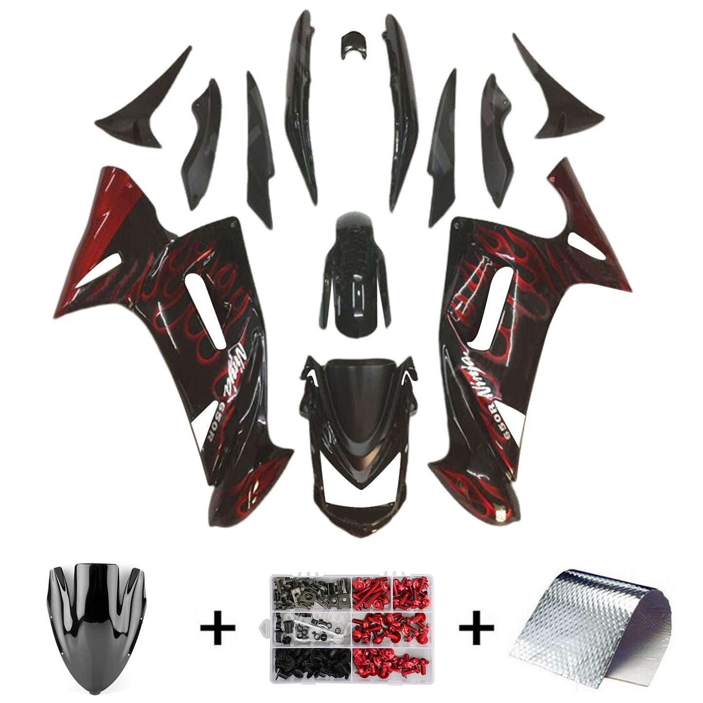 2006-2008 Kawasaki ER6F/Ninja650 Kit carenatura iniezione Carrozzeria Plastica ABS