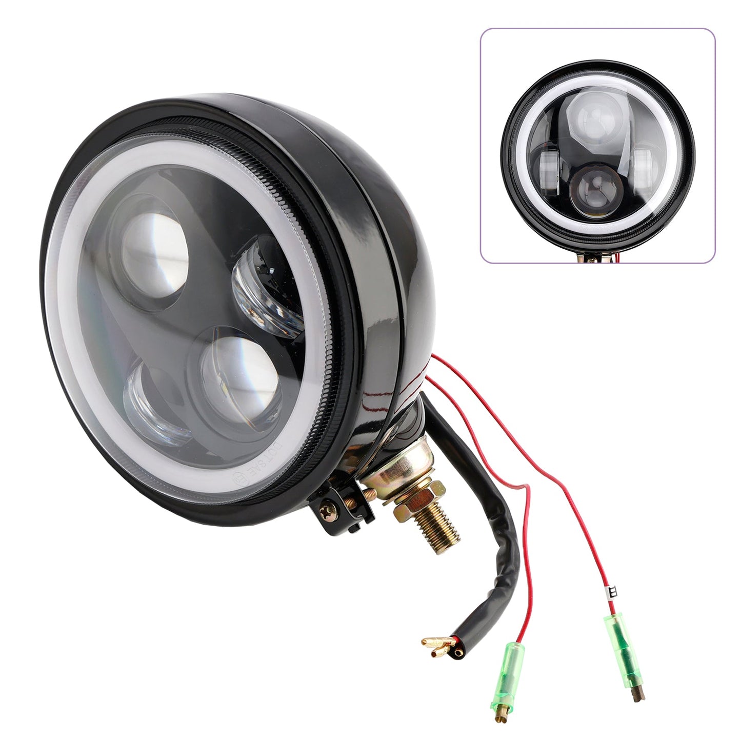 Faro anteriore da 5,75"" con faretto universale a 4 lampadine, adatto per motociclette