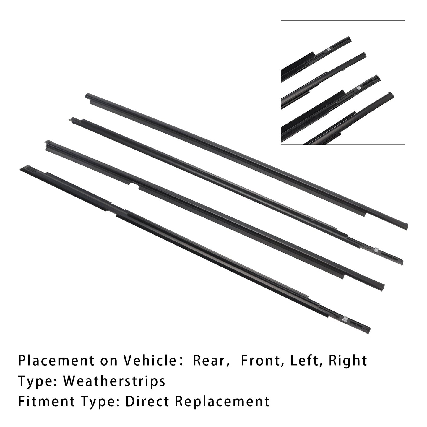 Guarnizione esterna per cintura in vetro della portiera Toyota Yaris Hatchback 2006-2013 (4 pezzi)