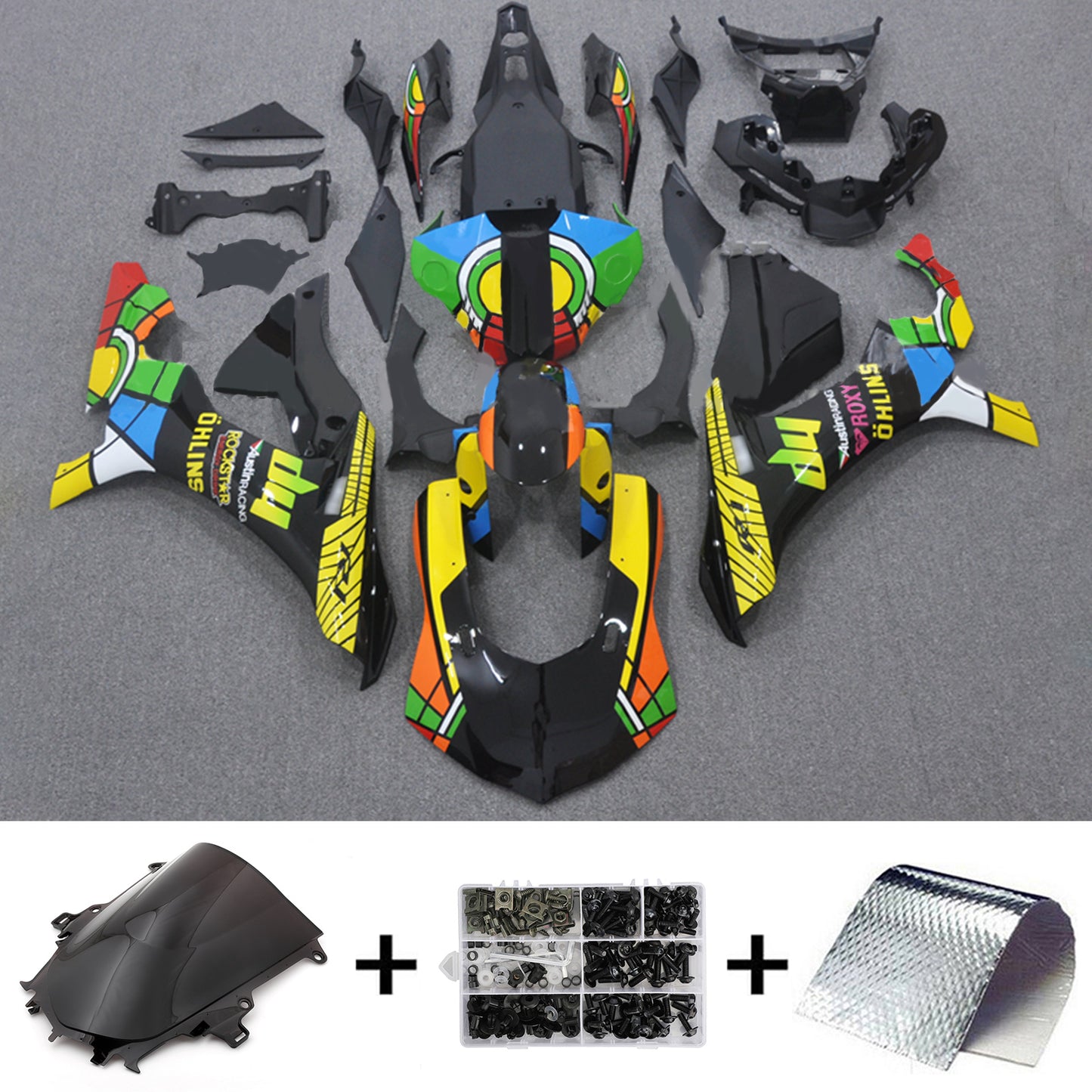 Kit carenatura Bodywork Abs di plastica adatta per Yamaha YZF 1000 R1 2015-2019