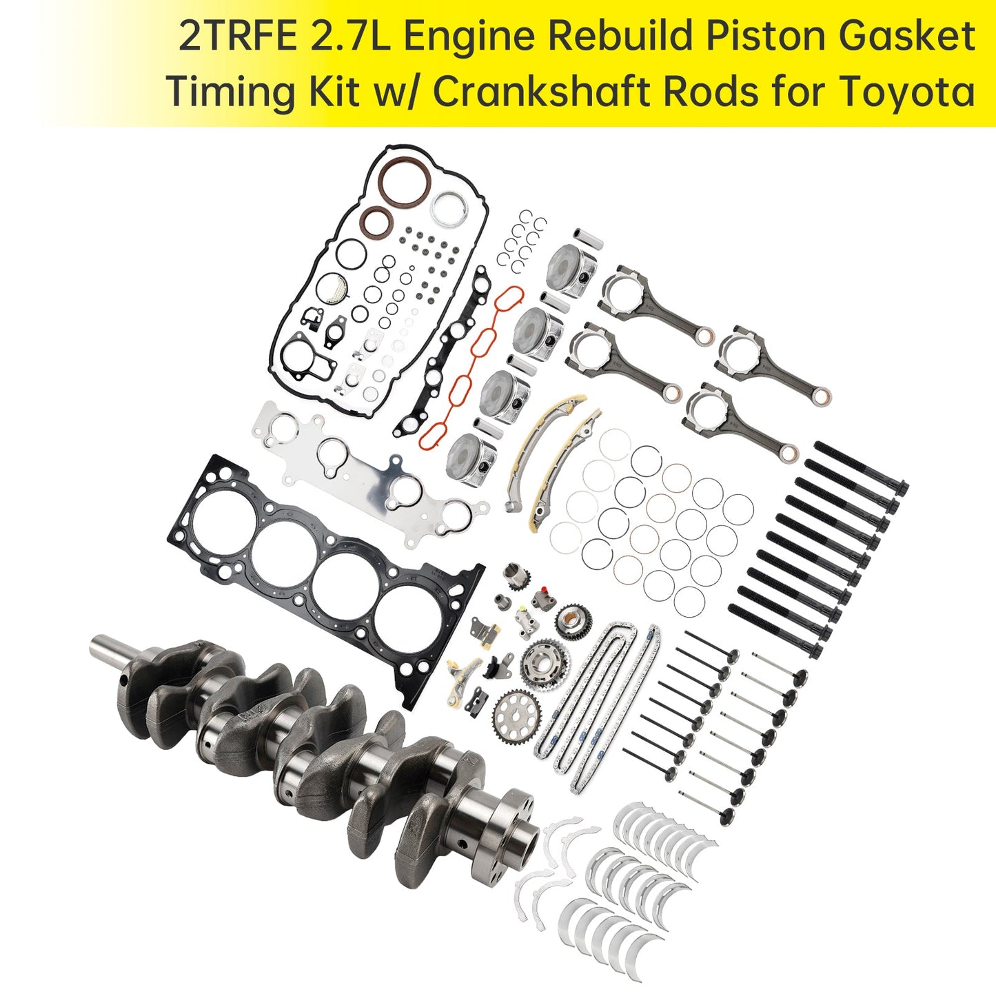 Kit di riparazione e fasatura della guarnizione del pistone del motore TOYOTA 4RUNNER 2.7L del 2010 con bielle dell'albero motore 13401-75020 1304175030