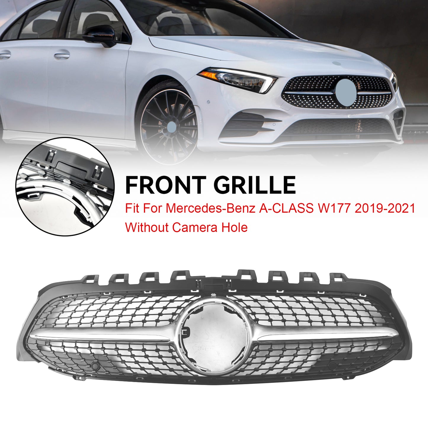 Per Mercedes Benz Classe A W177 2019-2023 Griglia per paraurti anteriore Diamond