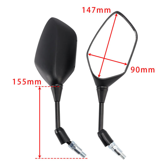 Coppia di specchietti retrovisori neri da 10 mm per Honda VFR800X Crossrunner 2011-2017