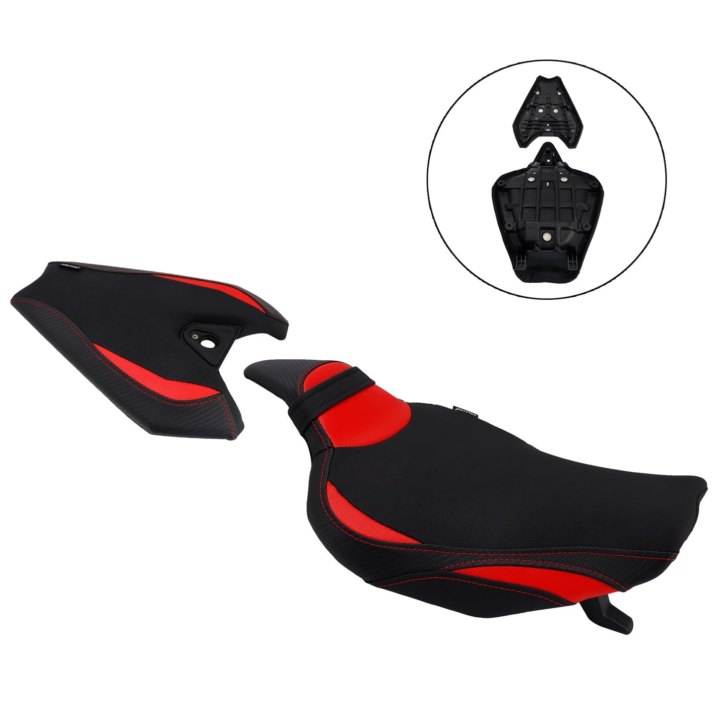 Kit cuscini passeggero anteriore e posteriore Raider per Kawasaki Z1000 2014-2025 2024, colore rosso