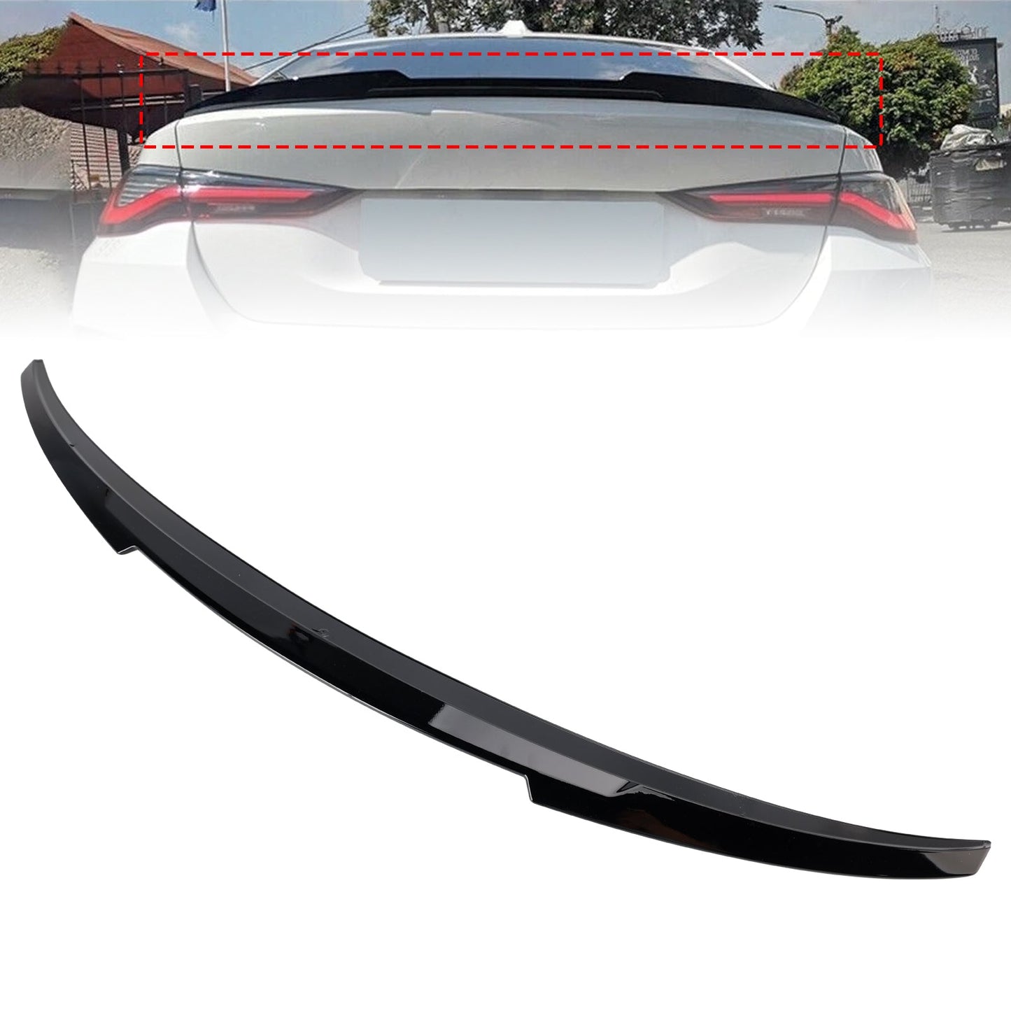 Spoiler posteriore nero lucido per BMW Serie 4 G26 Gran Coupé 21-25 stile M4