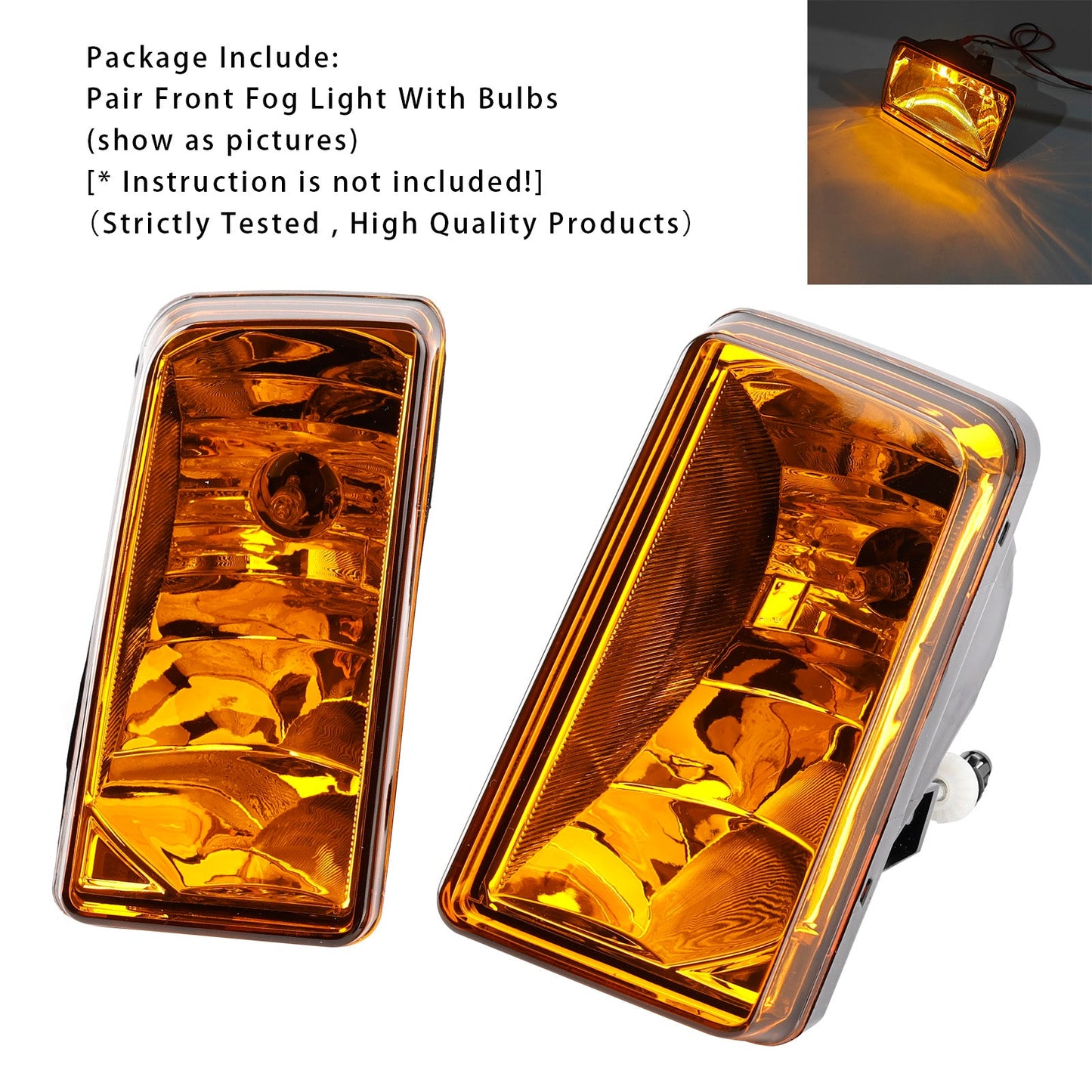 Coppia di fari fendinebbia con lampadine per Chevy Tahoe Sierra 2007-2015, lente gialla