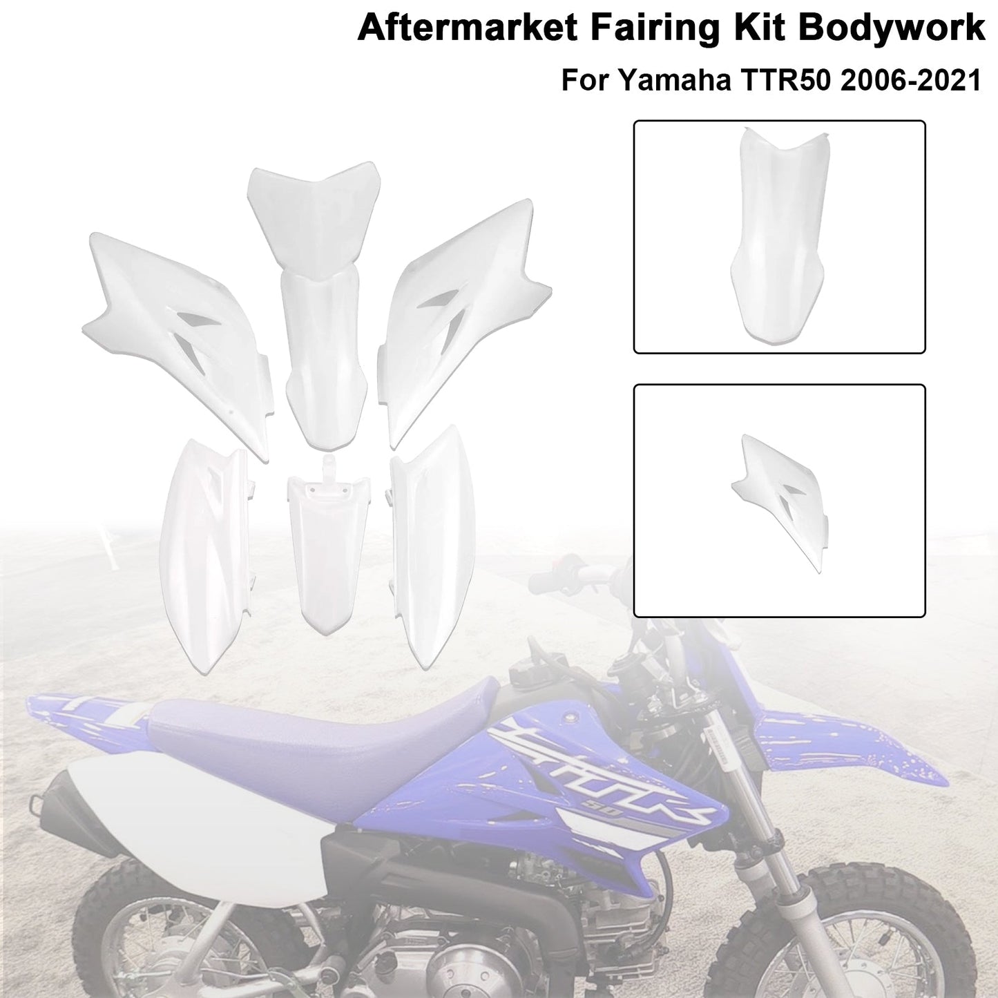 Kit plastiche per carrozzeria Yamaha TTR50 2006-2021, carenatura parafango anteriore e posteriore