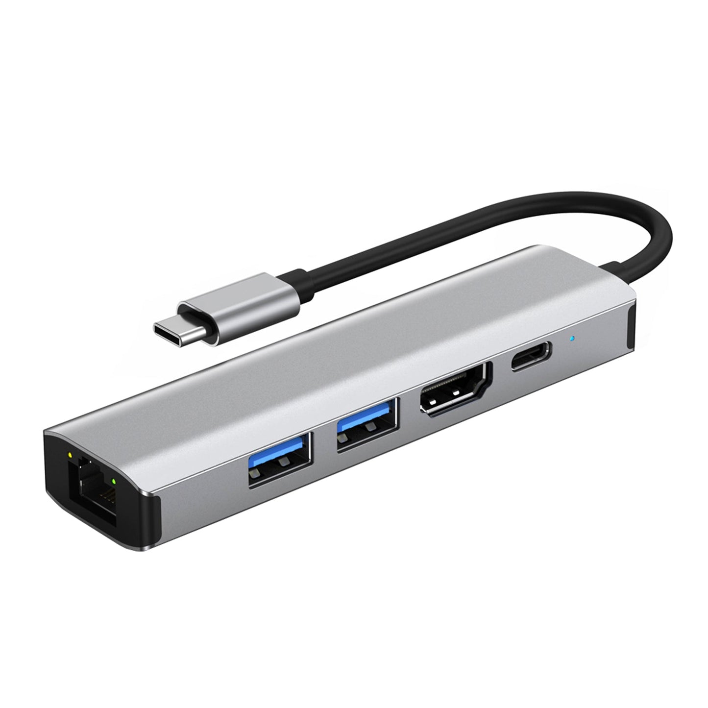 5 in 1 TYPE-C a USB3.0*1+USB2.0*1+PD100W/dati USB-C+HDMI+scheda di rete 100M per iPad