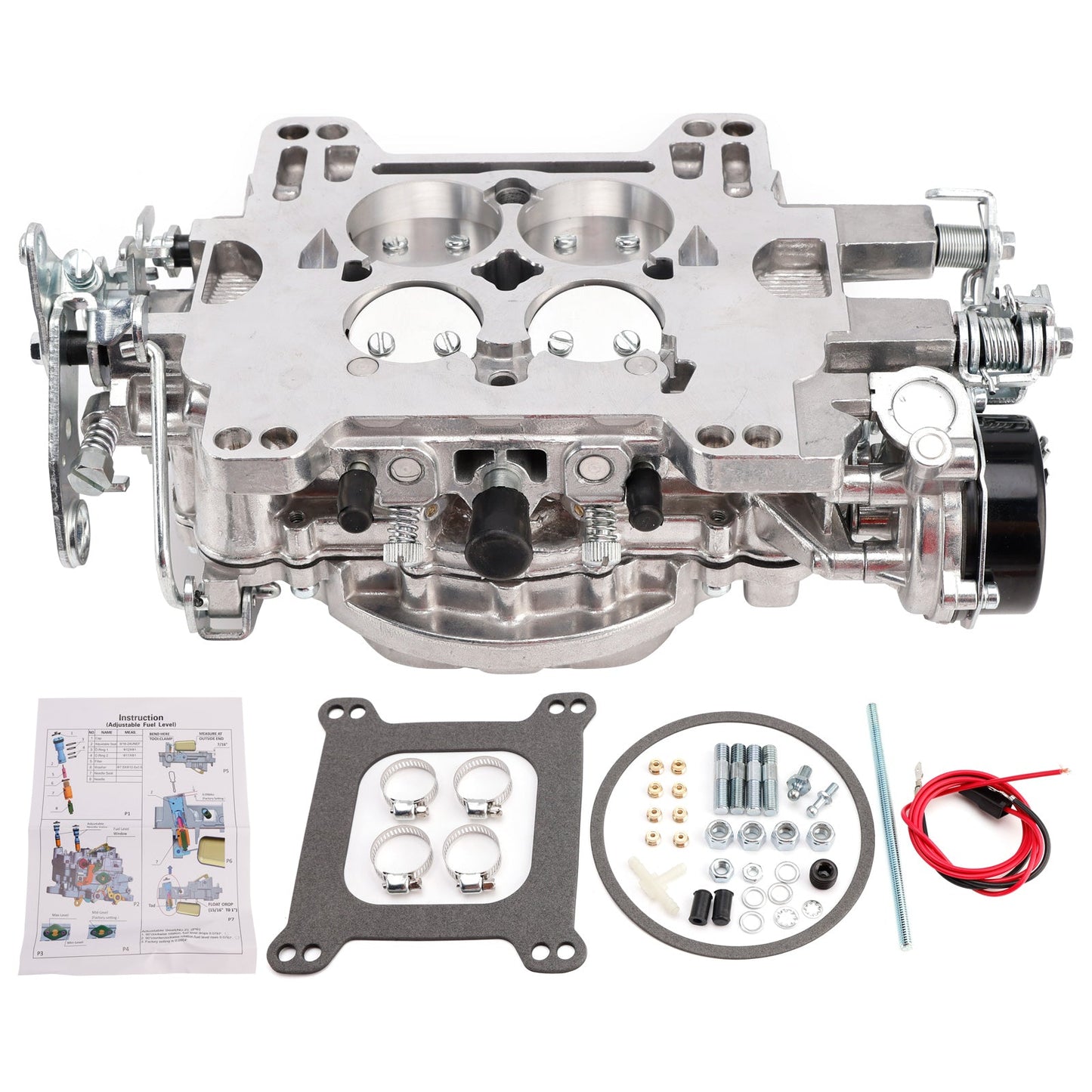 Carburatore 1400 600 CFM 4 corpi, starter elettrico, foro quadrato, valvola dell'aria a 4 corpi