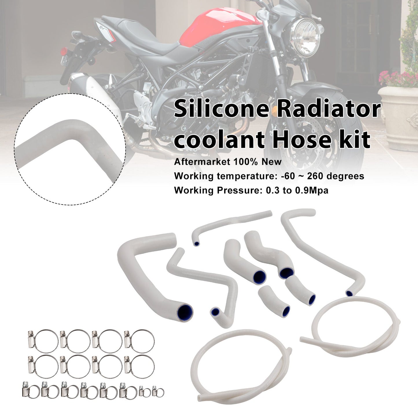 Tubo flessibile del liquido di raffreddamento del radiatore in silicone Suzuki SV 650 SV650 2016-2025
