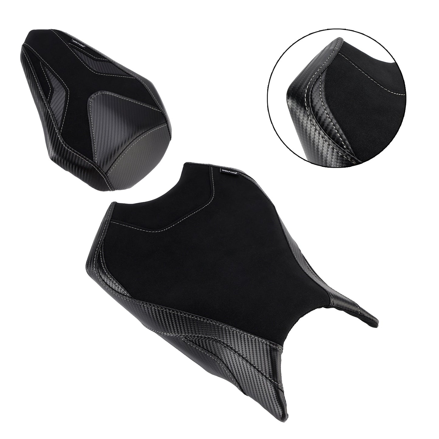 Kit cuscini passeggero anteriori e posteriori Raider per Honda CBR250RR 2017-2024 2023, colore nero