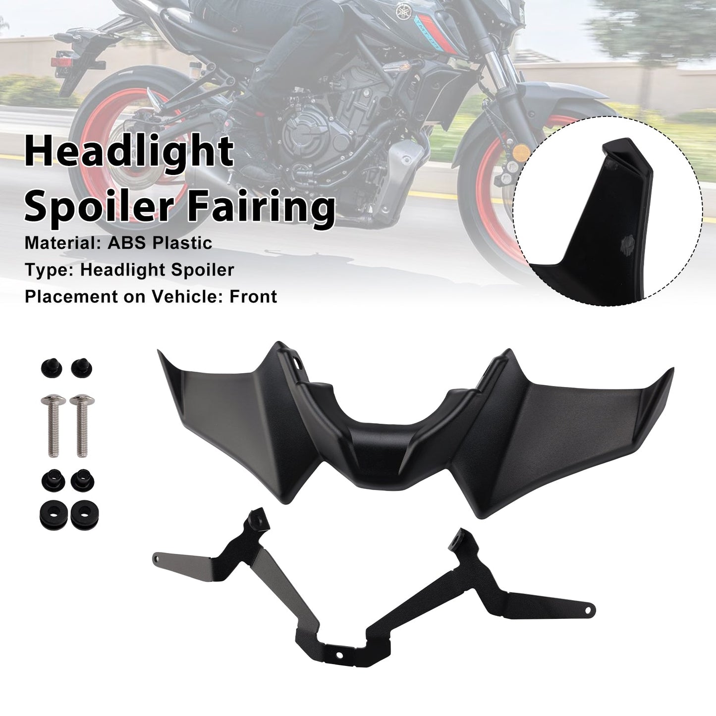 Estensione del becco del parafango anteriore Yamaha MT-07 2021-2024, spoiler della carenatura
