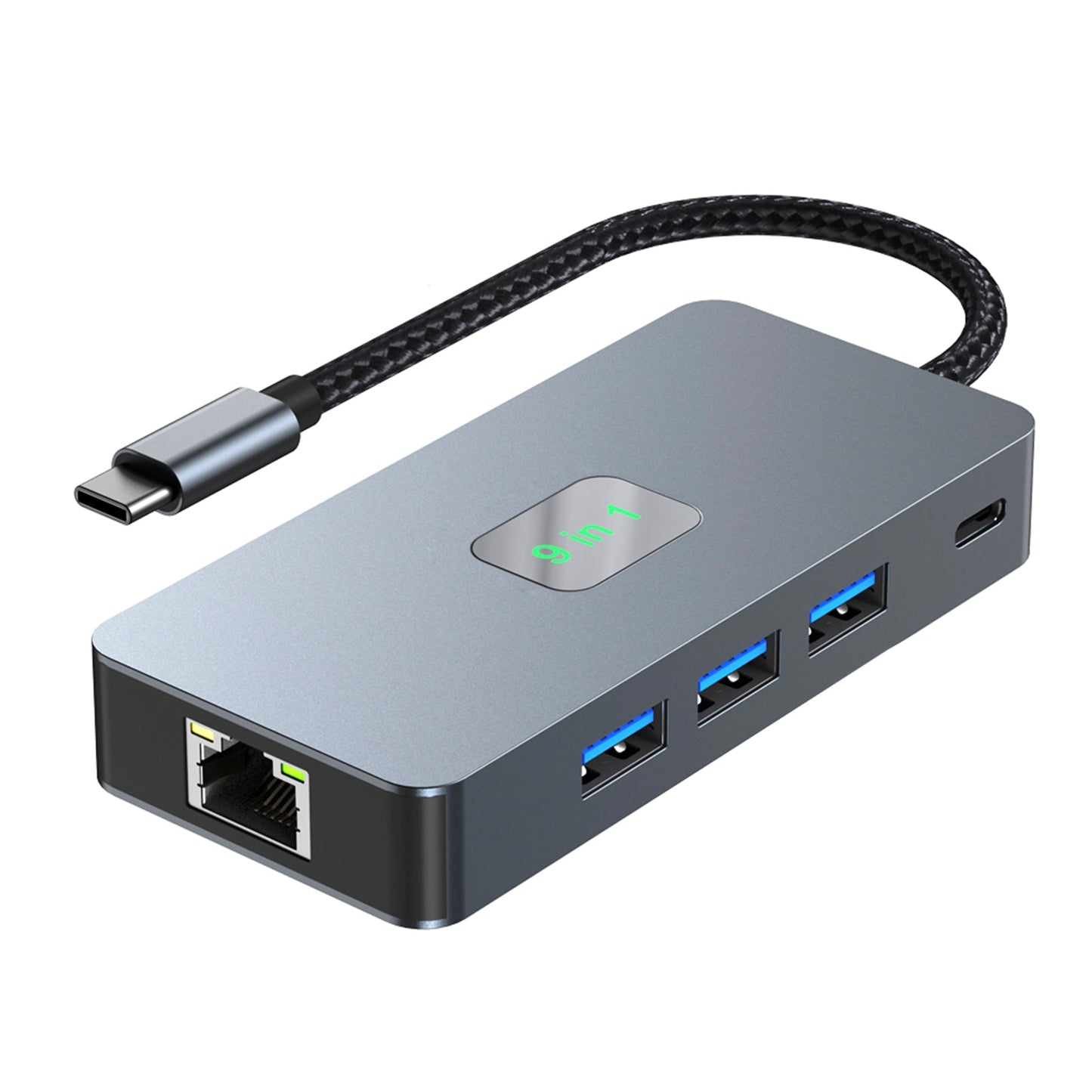9 in 1 TYPE-C a RJ45 (Gigabit) + USB 3.0*3 + HDMI + dati USB-CS + PD100W + SD/TF per iPad Pro
