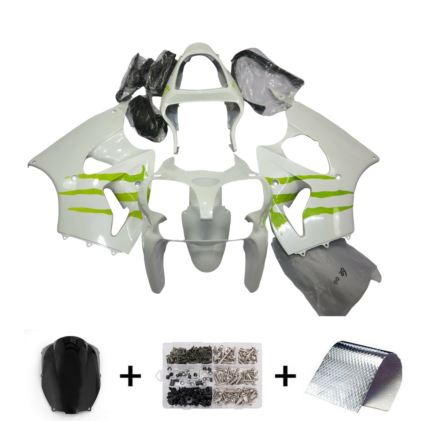 Kit carenatura iniezione per Kawasaki ZX6R 636 2000-2002 ZZR600 2005-2008