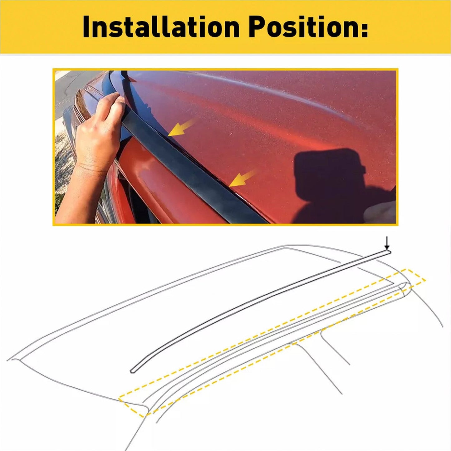 Modanatura per gocciolatoio sul tetto Toyota Tundra DOUBLE CAB 2007-2020, lato sinistro e destro, in gomma, 2 pezzi
