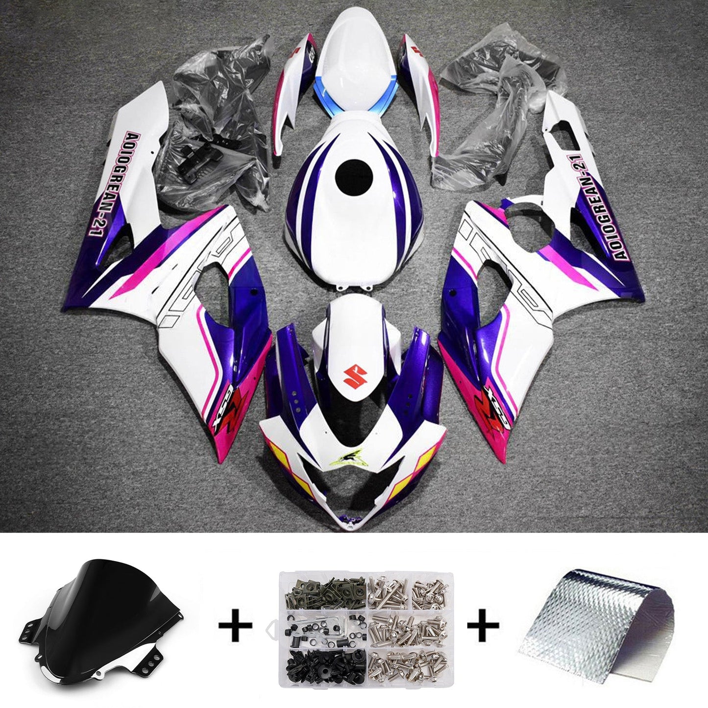 Kit carenatura iniezione plastica ABS per Suzuki GSXR1000 2005-2006 K5