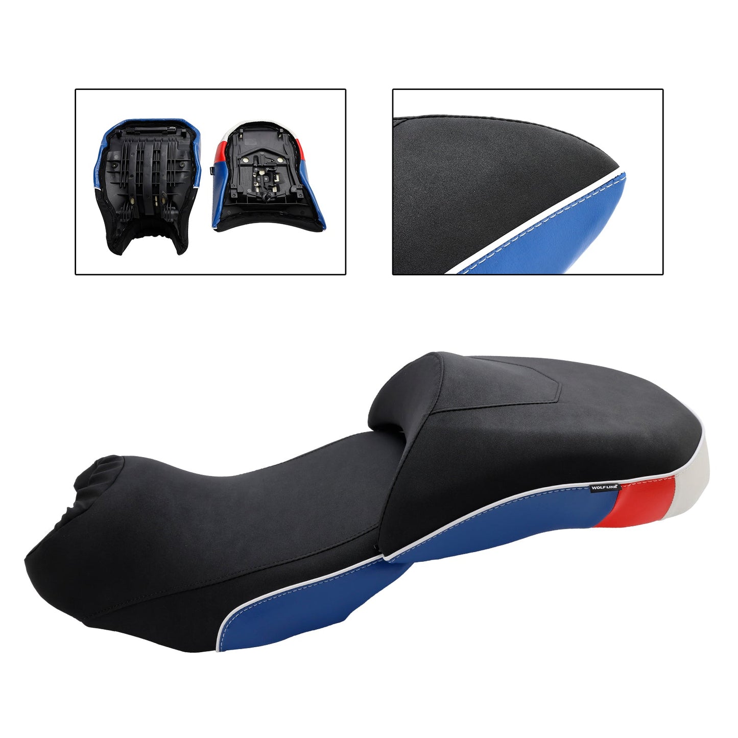 Sella passeggero completa per BMW R1200GS/GS ADV 2014-2018, blu