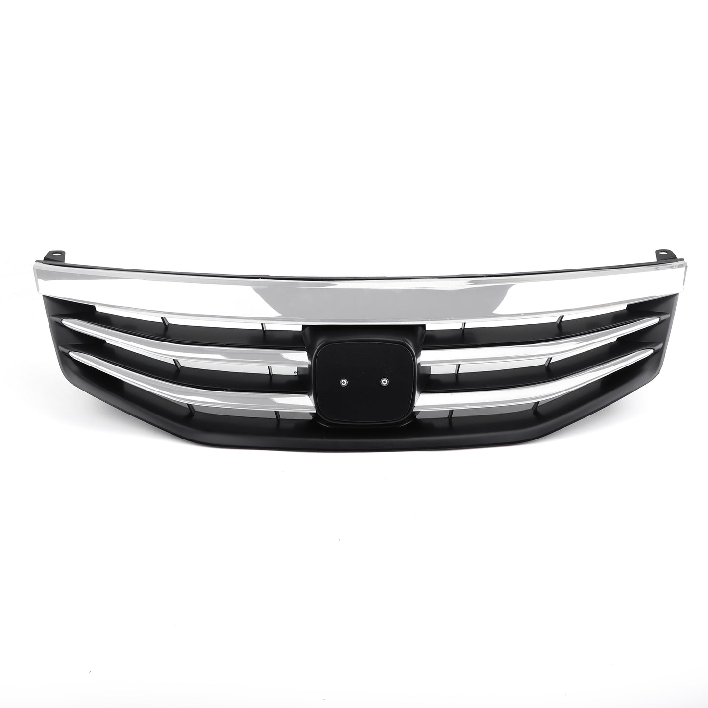 Black Chrome Front Upper Bumper Hood Grille Grill Per Honda Accord 2011-2012 4DR