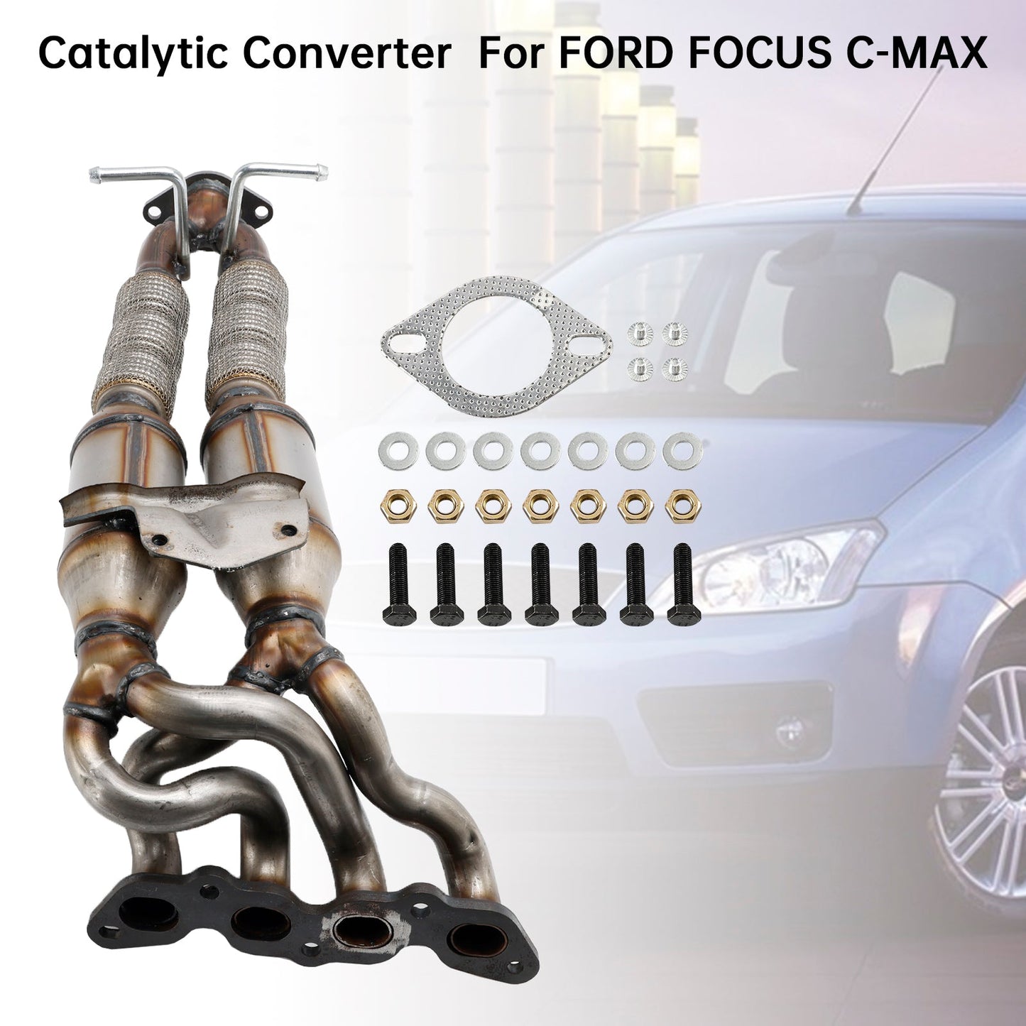 09/2004-03/2007 FORD FOCUS II Station Wagon (DA_, FFS, DS) 1.6 Ti Station Wagon Benzina Convertitore catalitico omologato + kit di montaggio 1319161 1326272