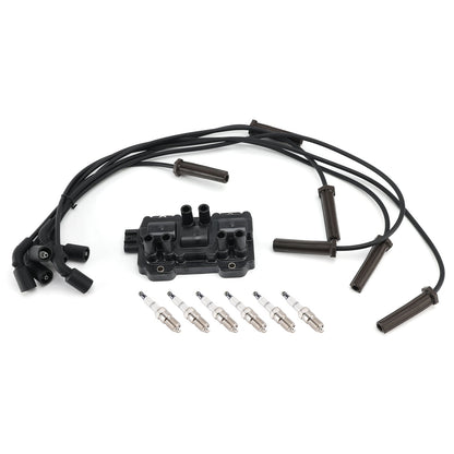 1 bobina di accensione + 6 candele + 6 cavi UF434 per Chevrolet GMC Pontiac