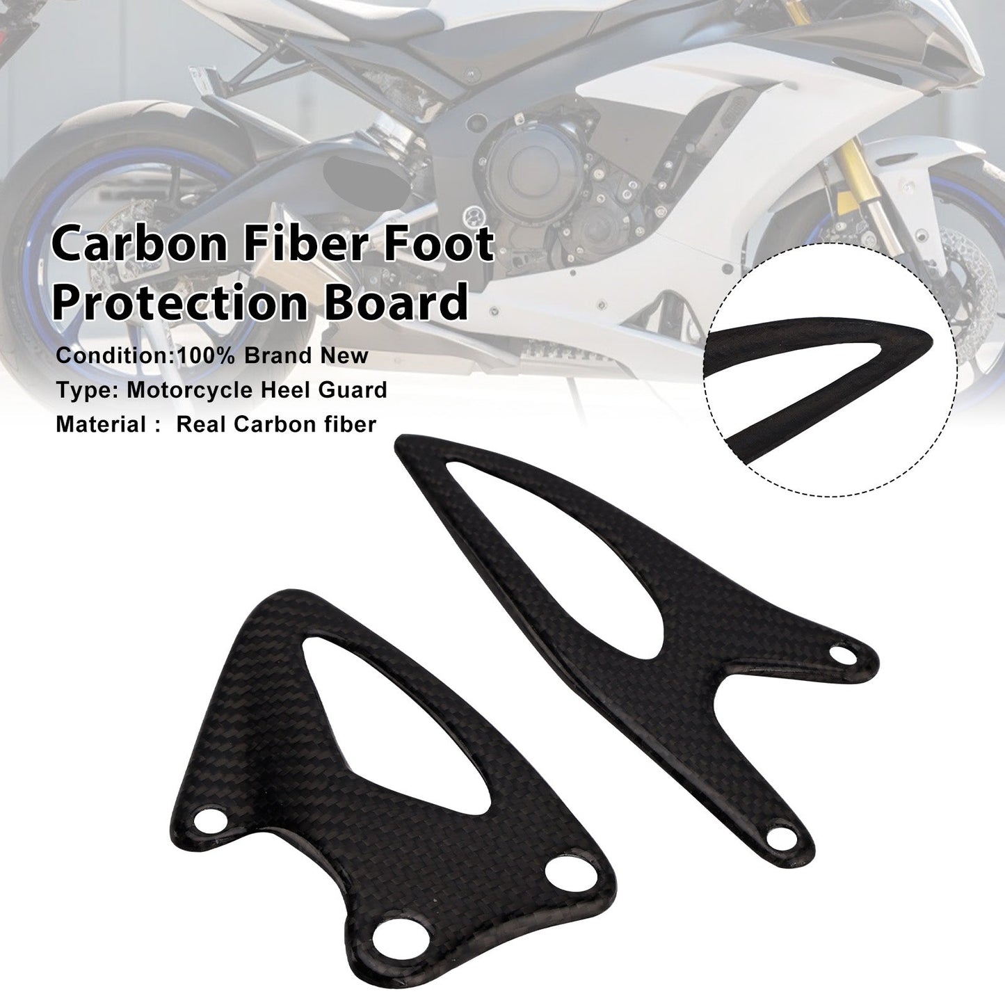 Protezione per il piede in vera fibra di carbonio per Yamaha YZF R1 R1M 2020-2025